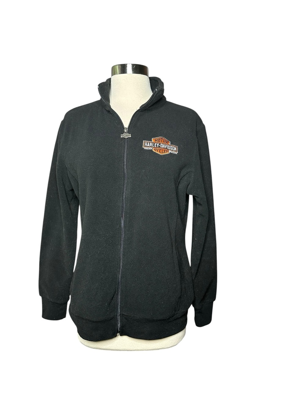 Harley Davidson Black Fleece Zip Front Jacket M